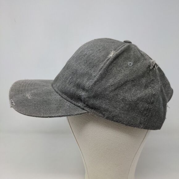 Unbranded Men's Snapback Hat Gray Adjustable Blank Distressed Accents - Picture 3 of 7